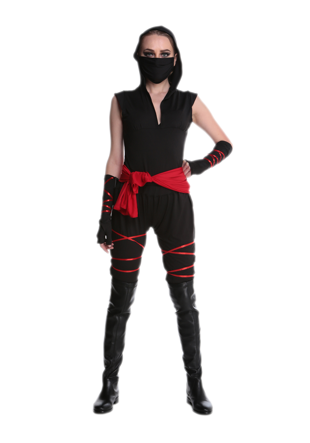 F1708 Sexy Women Warrior Costume   Mouth-Muffle   Top   Pants  Gloves  Belt